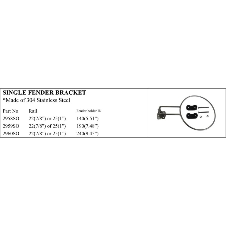 Single Fender Bracket - High Quality Stainless Steel