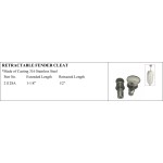 Retractable Fender Cleat in 316 Stainless Steel