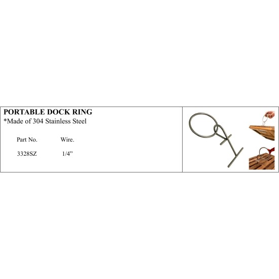 Portable Dock Ring made of 304 Stainless Steel for marine use