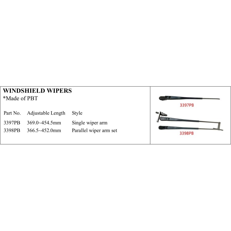 Adjustable Length Windshield Wipers for Marine