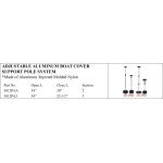 Adjustable Aluminum Boat Cover Support Pole System