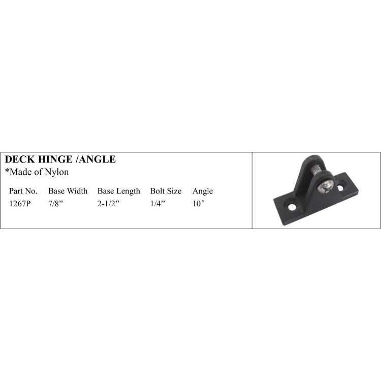 Nylon Part Deck Hinge with 10° Angle