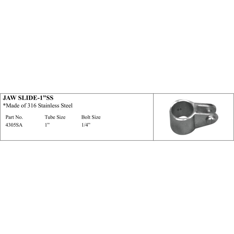 Jaw Slide 1" S.S. for Marine Industry