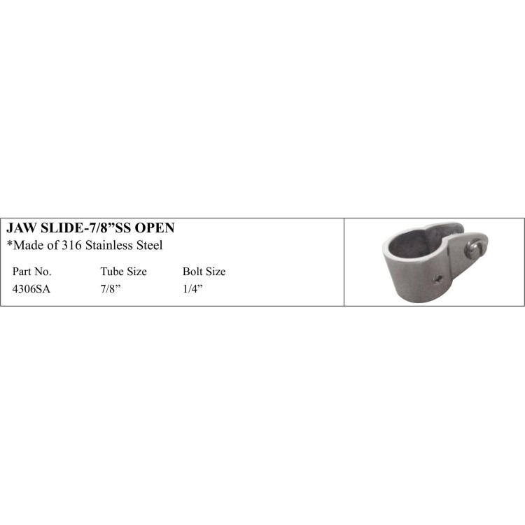 Jaw Slide 7/8” S.S. - High-Quality Marine Hardware