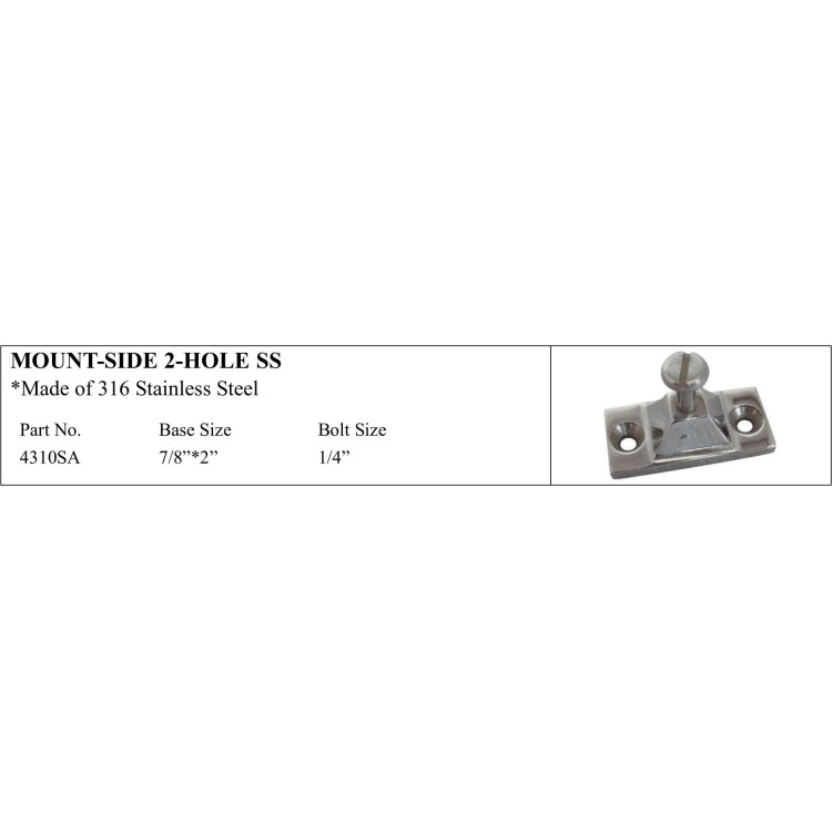 Mount-side 2-hole S.S. Marine Fitting