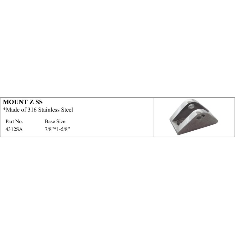 Mount Z S.S. - 316 Stainless Steel Marine Equipment