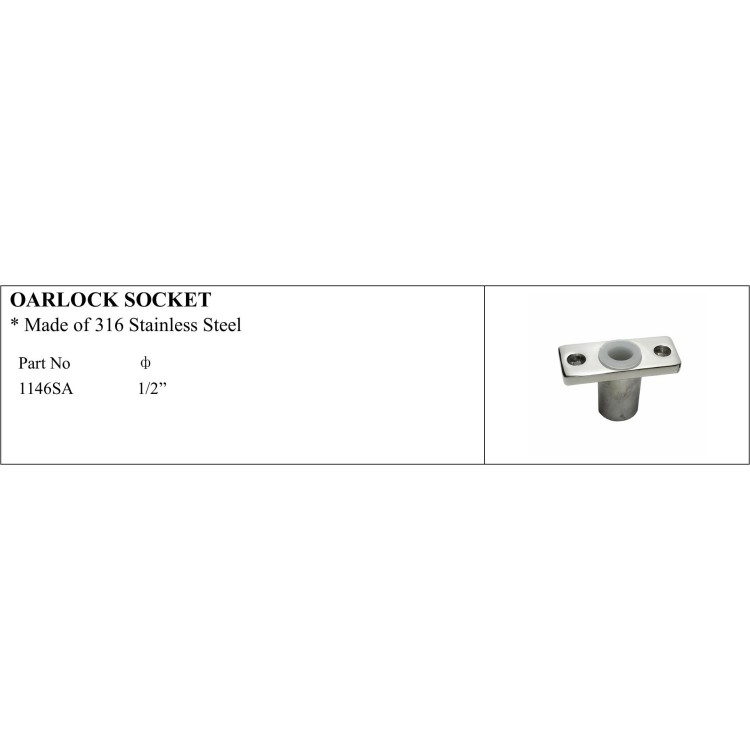Oarlock Socket - Durable 316 Stainless Steel