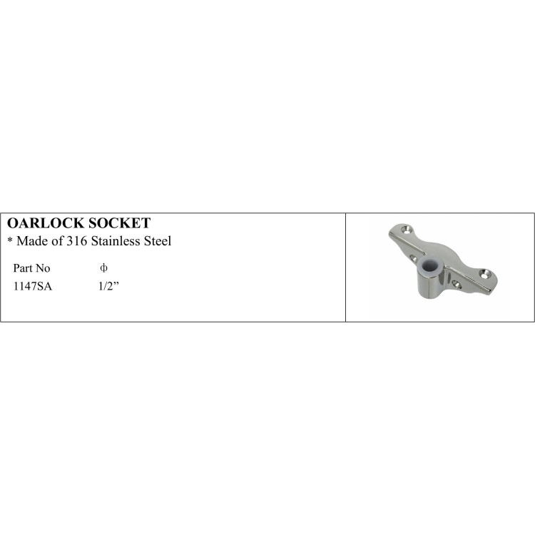 Oarlock Socket - 316 Stainless Steel Part No 1147SA