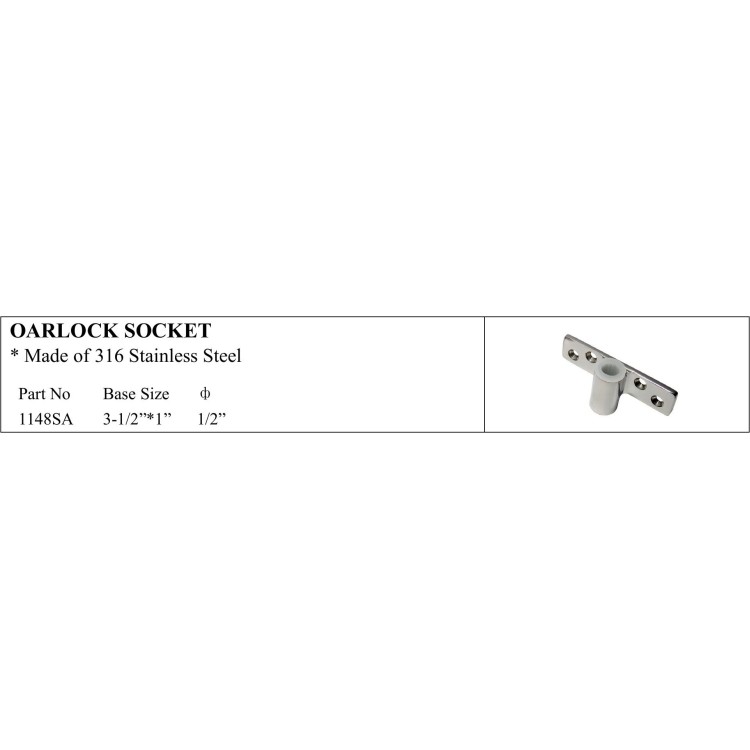 Oarlock Socket made of 316 Stainless Steel