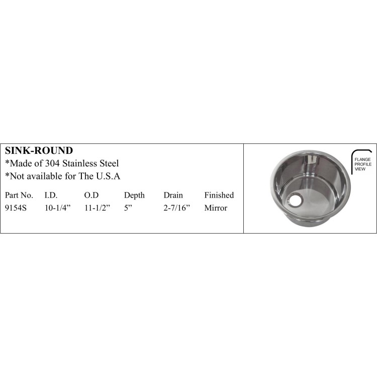 Sink-round made of 304 Stainless Steel