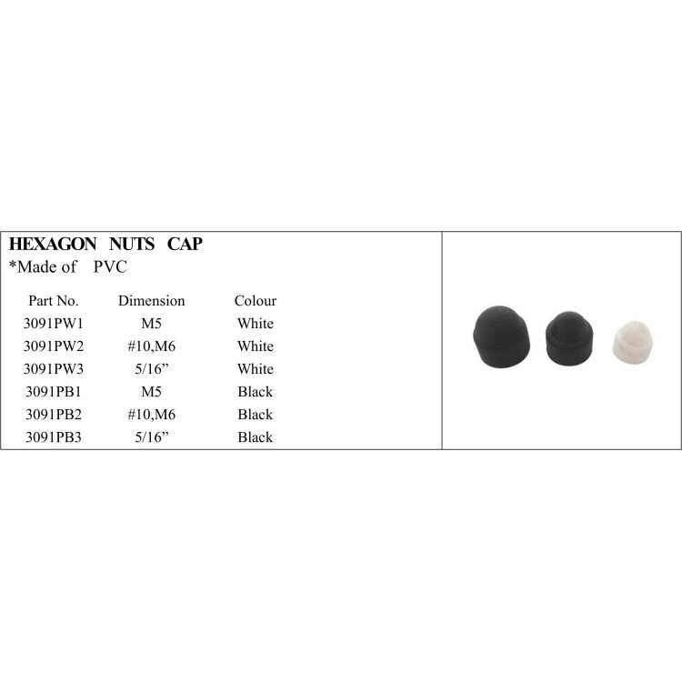 PVC Hexagon Nuts Cap for Marine Use - Available in Bulk