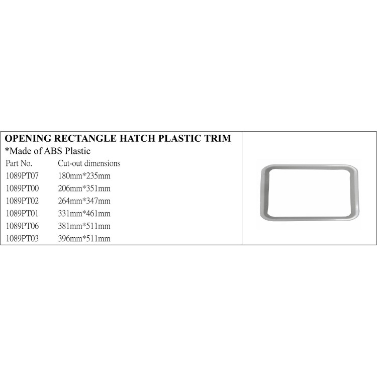 Opening Rectangle Hatch Plastic Trim