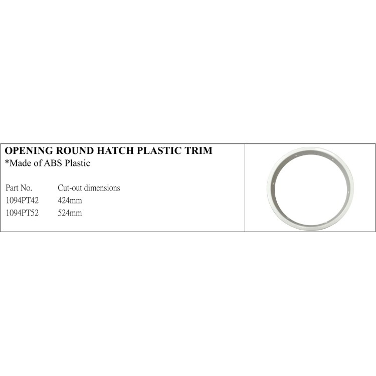 Opening Round Hatch Plastic Trim for Marine Use