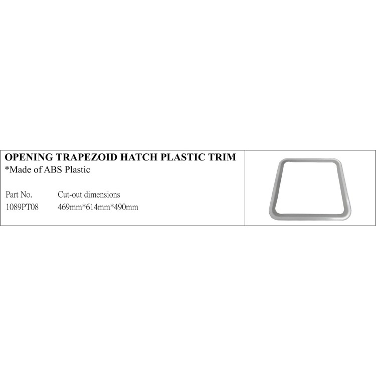 Opening Trapezoid Hatch Trim in Durable ABS Plastic