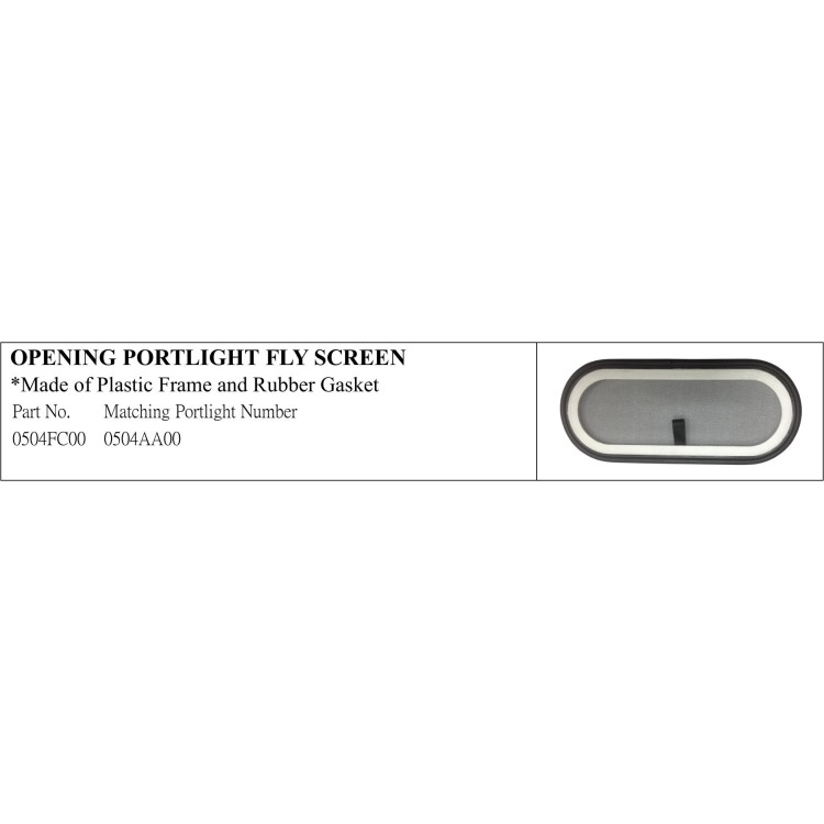 Opening Portlight Fly Screen with Plastic Frame