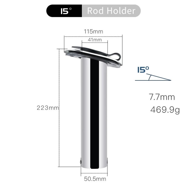 316 Stainless Steel Flush Mount Fishing Rod Holder