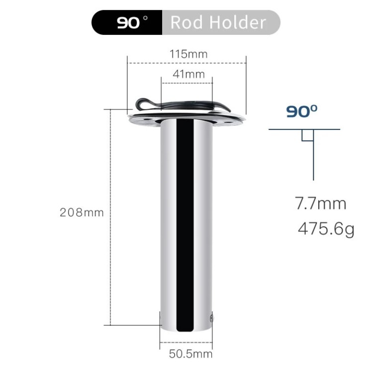 316 Stainless Steel Flush Mount Fishing Rod Holder