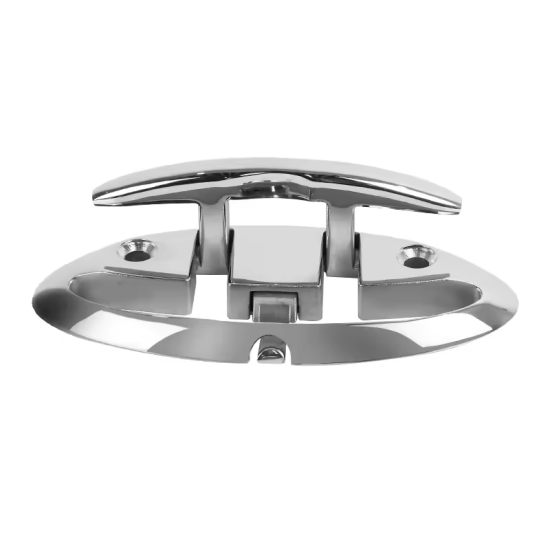 8-inch 316 Stainless Steel Folding Boat Cleat with Button