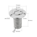 WSA Marine 316 Stainless Steel Deck Filler Cap with Chain
