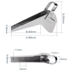 316 Stainless Anchor Bow Roller, Mirror Polished, 14.96in
