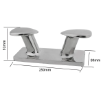 WSA 316 Stainless Double Horn Bollard Cleat, Mirror Polish