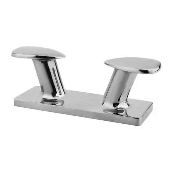 WSA 316 Stainless Double Horn Bollard Cleat, Mirror Polish