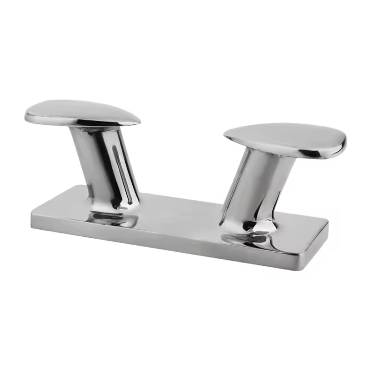 WSA 316 Stainless Double Horn Bollard Cleat, Mirror Polish