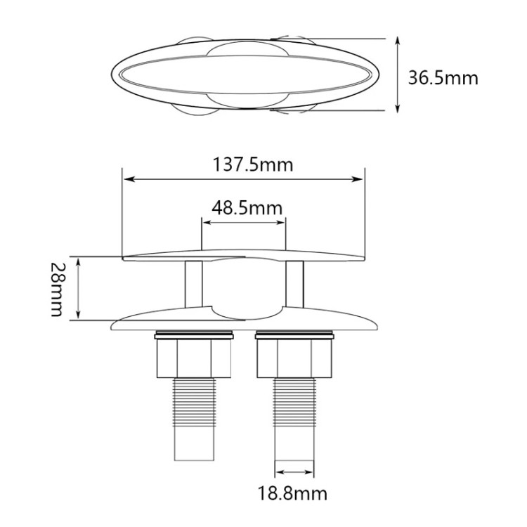 WSA Marine 6in 316 Stainless Steel Pop-Up Cleat, Mirror Polish