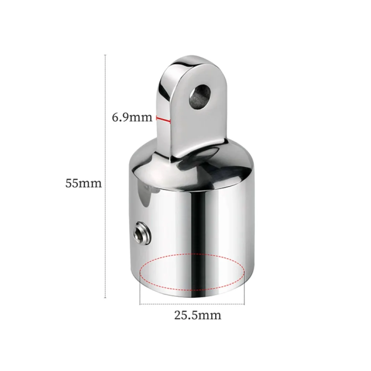HMI 316 SS Bimini External Eye End Cap, 1 in & 1-3/16 in
