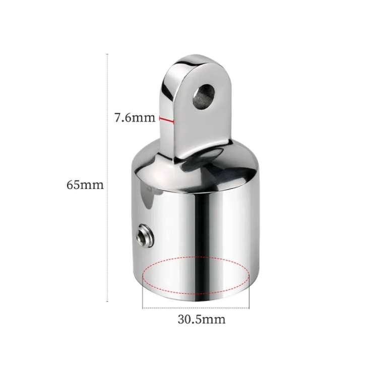 HMI 316 SS Bimini External Eye End Cap, 1 in & 1-3/16 in