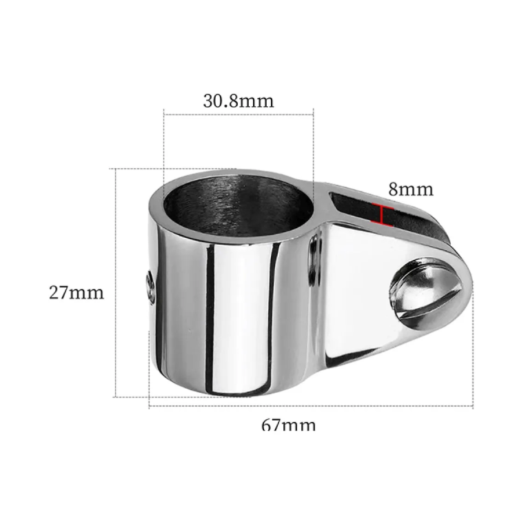 HMI 316 SS Bimini External Eye End Cap, 1 in & 1-3/16 in