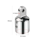 HMI 316 Stainless Steel Bimini Top Slide Cap Eye End, 7/8 in