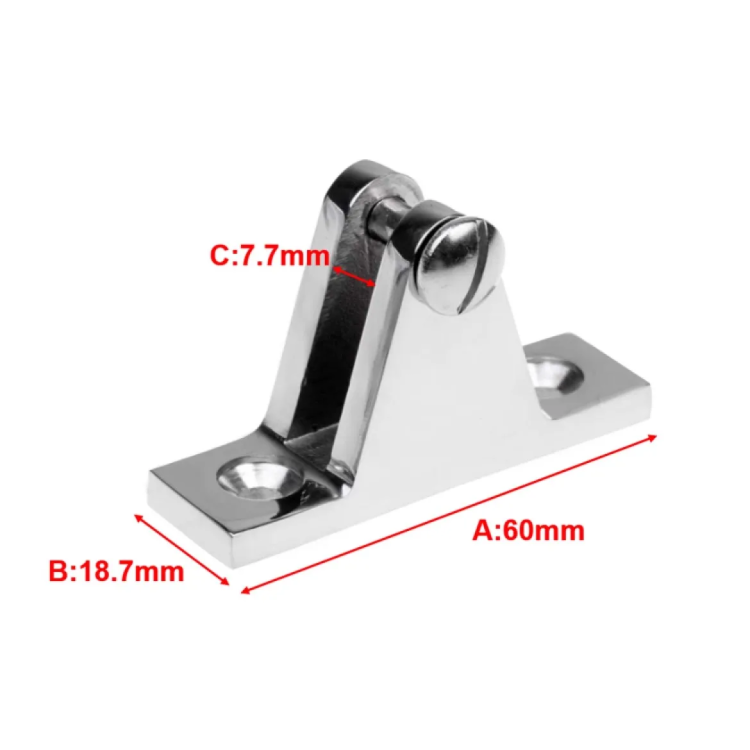 HMI 316 SS 90 Degree Bimini Deck Hinge with Pin & Ring