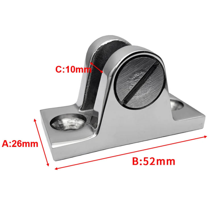 HMI 316 SS 90 Degree Bimini Deck Hinge with Pin & Ring