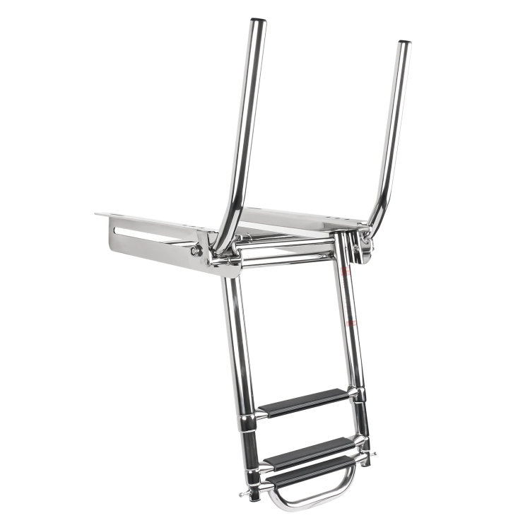 HMI 316 SS Under-Platform Telescoping Boat Ladder w/ Handrails