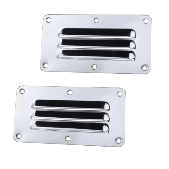 HMI Stainless Steel Marine Louvered Air Vent Covers (2-Pack)