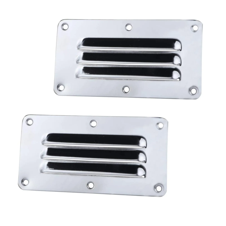 HMI Stainless Steel Marine Louvered Air Vent Covers (2-Pack)