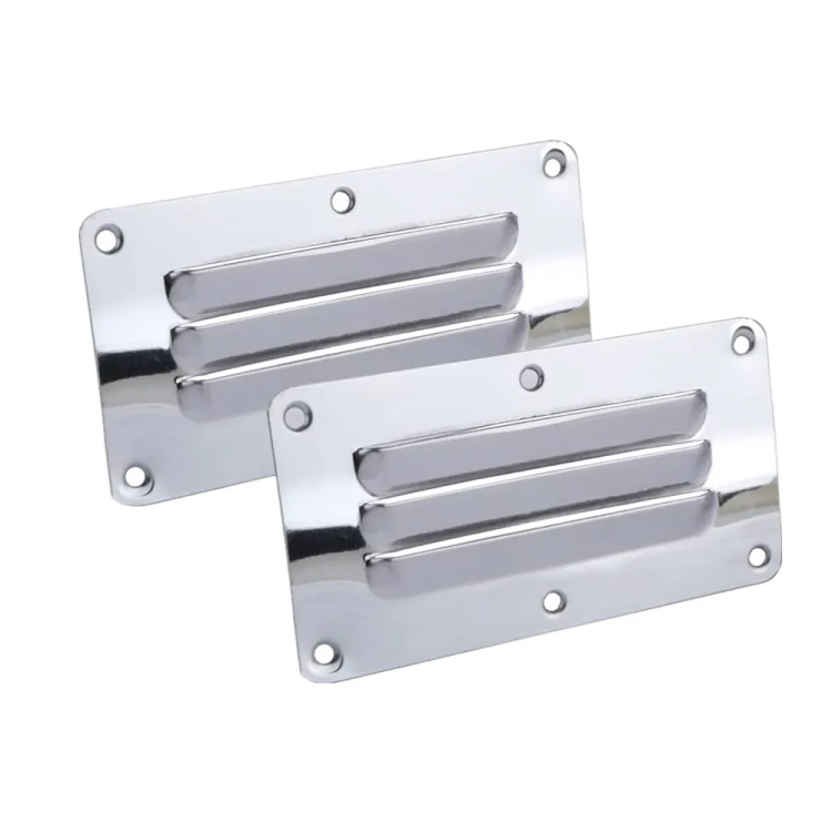 HMI Stainless Steel Marine Louvered Air Vent Covers (2-Pack)