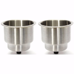 HMI 2 Pack 316 Stainless Cup Holders with Drain Fittings