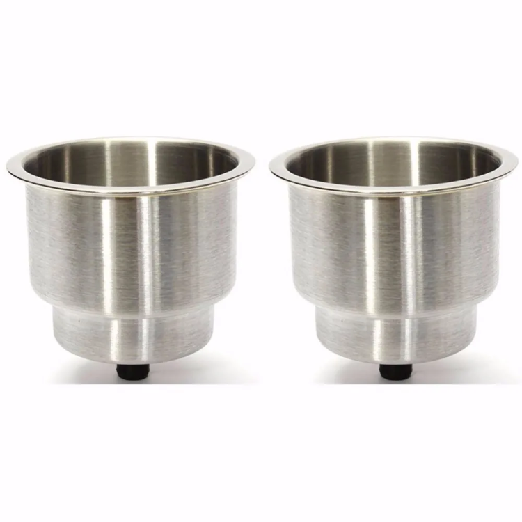 HMI 2 Pack 316 Stainless Cup Holders with Drain Fittings
