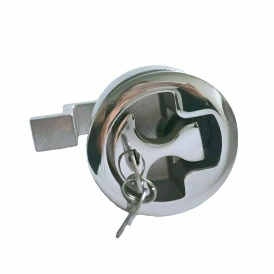 HMI 2in Flush Pull Hatch Latch, 316 Stainless, Keyed
