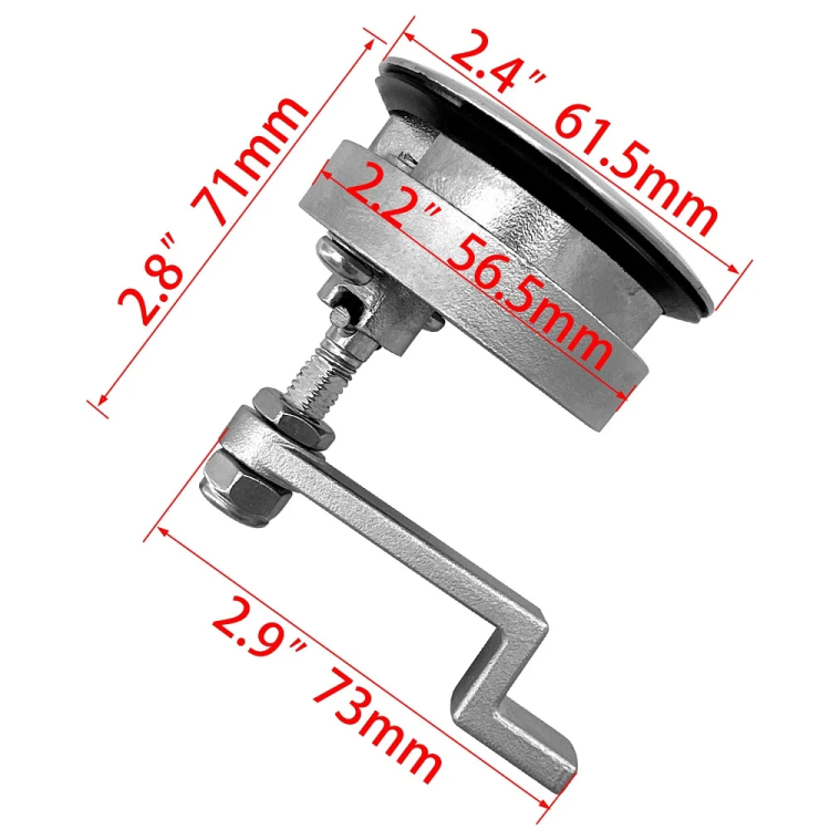 HMI 2in Flush Pull Hatch Latch, 316 Stainless, Keyed