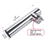 HMI 316 Stainless Clamp-On Boat Rail Fishing Rod Holder 9in