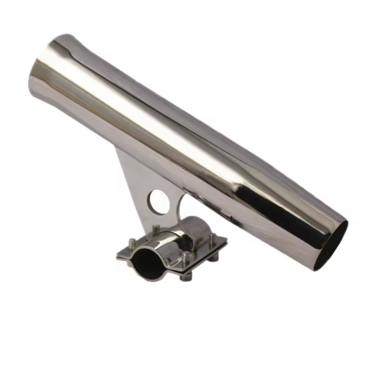 HMI Clamp-On Stainless Rod Holder for 1 in Boat Rails