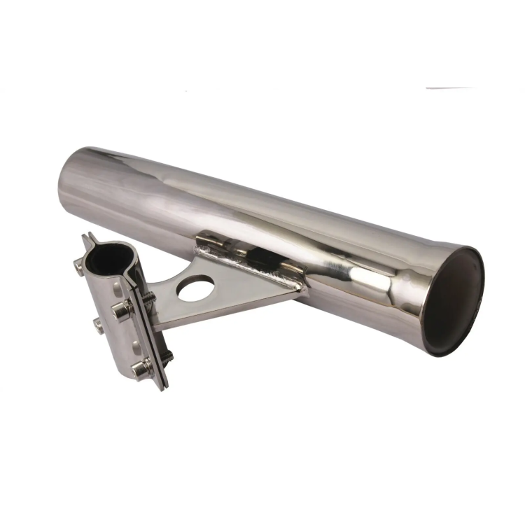 HMI Clamp-On Stainless Rod Holder for 1 in Boat Rails