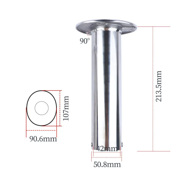 HMI 316 Stainless Flush Mount Fishing Rod Holders, 2-Pack