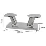 WSA Marine Double Horn Bollard Cleat 316 Stainless Steel 6" or 8" Mirror Polished Marine Mooring Cleat